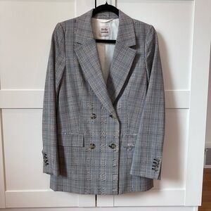 Aritzia Black and White Checkered Blazer